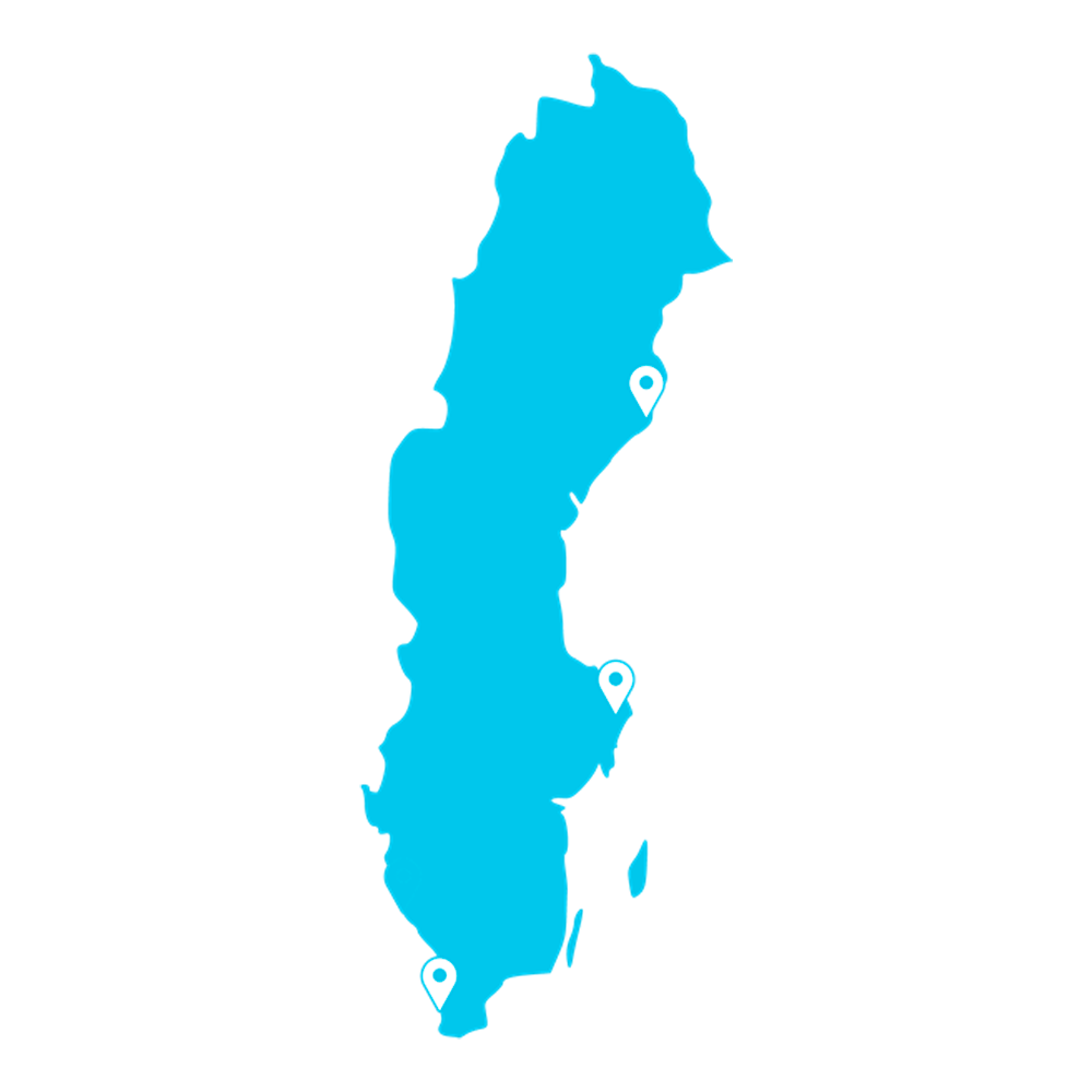 Blå karta över Sverige